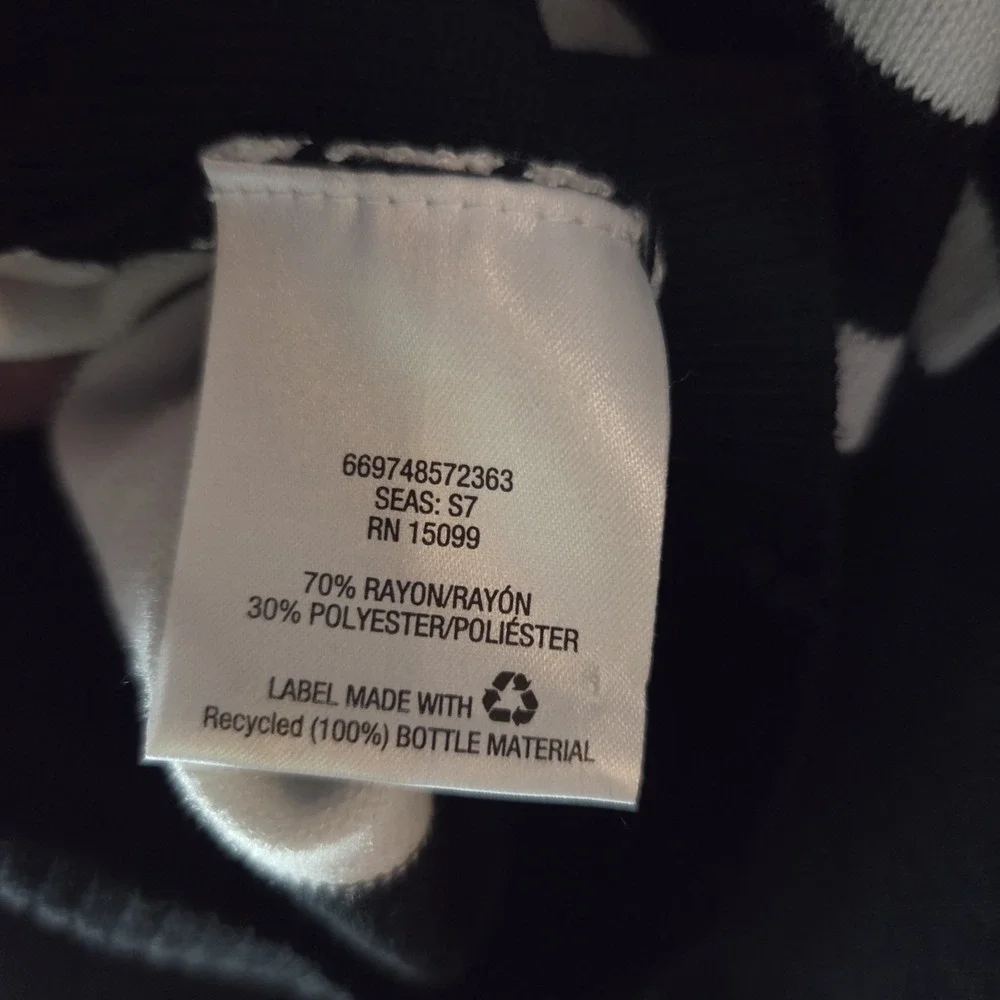 Laura Scott Black White Striped 3/4-Sleeve‎ Boat Neck Pullover Sweater 3X